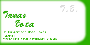 tamas bota business card