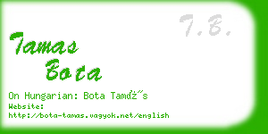 tamas bota business card